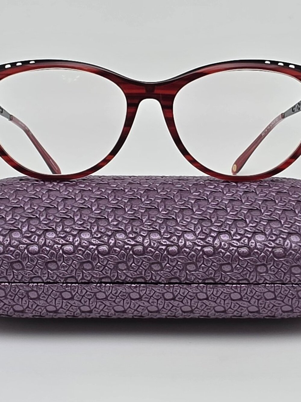 Valerie Spencer 9331 Burgundy Black Cat Eye Eyeglasses Frame w/ Case 52-16-140